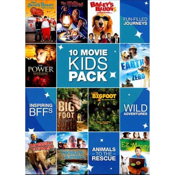 10 Movie Kids Pack (DVD, 2011, 3 Disc Set) Animals Adventure Big Foot EZ Money - Picture 2 of 7